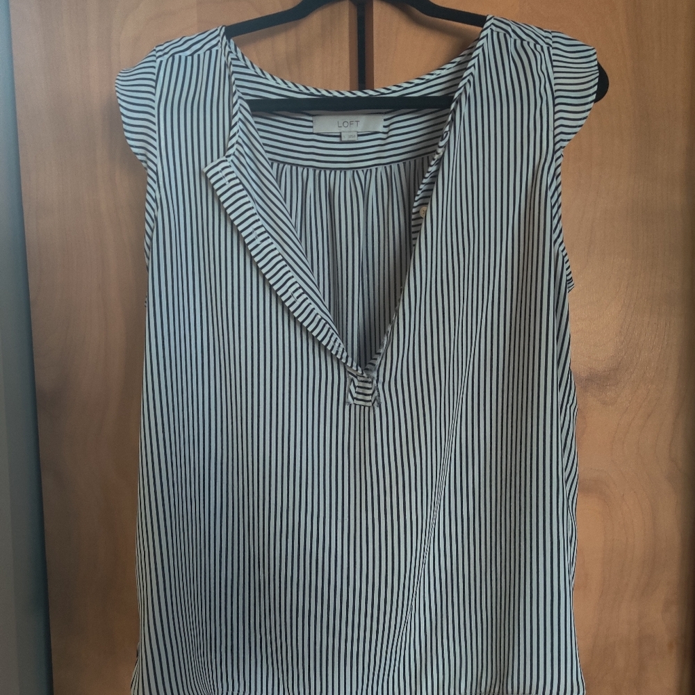 Black and white striped Top - Large